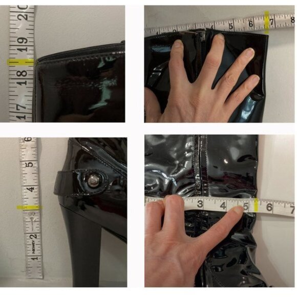 BURBERRY Patent Leather Buckle Heel Black Glossy Boots Size 6/6.5 - Picture 17 of 17